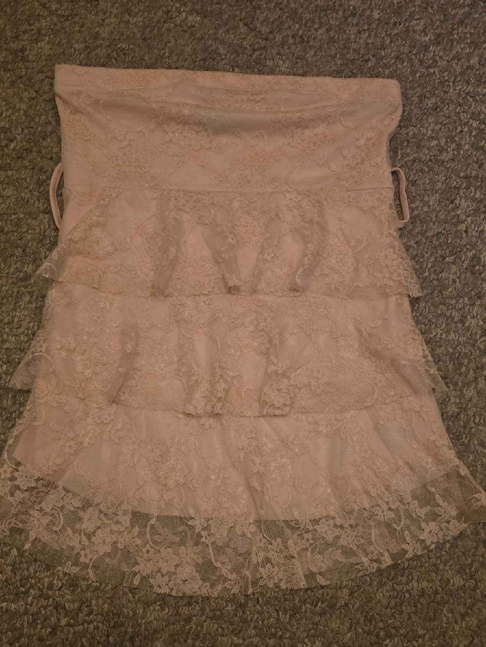 Blush Lace Tiered Strapless Tube Top